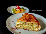 Tourte de pommes de terre au fromage et aux herbes d’Ottolenghi. Cheesy potato and herb slab pie