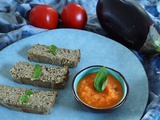 Cake d’aubergines et coulis de tomates