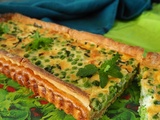 Tarte aux petits pois, chèvre et menthe