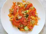 Salade mais, carotte, tomate, champignons