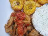 Banane plantain au poulet yassa