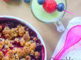 Crumble fruits rouges et sa soupe de melon vert