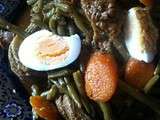 Tajine de viande haricots-vert,carottes.Tajine facile ,tajine marocain