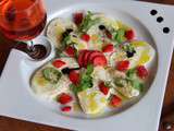 Carpaccio de mozzarella aux fraises et basilic