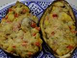 Aubergines farcies au chorizo