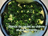 Blancs de poulet au chèvre et aux épinards