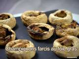 Champignons rôtis au four farcis au foie gras