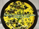 Frittata aux trompettes de la mort, morilles et champignons de paris