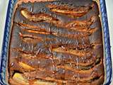 Gâteau chocolat au caramel, amandes et poires