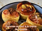 Pommes au four à la crème de noisette