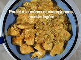 Poulet à la crème et champignons, recette légère