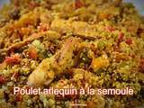 Poulet arlequin à la semoule