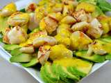 Salade de St Jacques et avocat à la vinaigrette de mangue