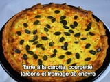 Tarte à la carotte, courgette, lardons et fromage de chèvre