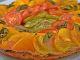 Tarte aux tomates colorées et pâte sablé très parmesan