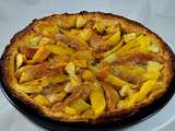 Tarte fine à la mangue, poire et pomme