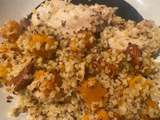 Boulgour et quinoa, butternut rôtie aux épices