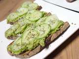 Tartine avocat concombre