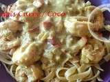 Scampis au Curry et lait de Coco