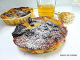 Dessert facile : clafoutis aux pommes /pruneaux d'agen bio / raisins secs avec de la cannelle