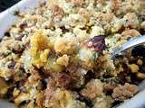 Crumble de courgettes au boeuf tomate et feta