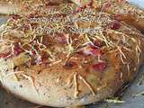 Fougasse aux lardons olives et parmesan