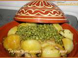 Tajine de poulet,navets et petits pois-طاجين الدجاج