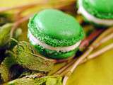 Macarons au sucre cuit à la menthe fraîche