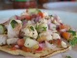 Ceviche de crevettes, aux tomates cerises, avocat et coriandre (Amérique du Sud)