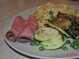 Rosbif et tagliatelles en salade, aux 3 légumes verts