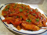 Aiguillettes de poulet aux poivrons et tomates