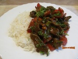 Boeuf sauté aux poivrons et tomates