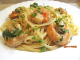 Linguine aux crevettes et persil