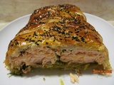 Tresse feuilletée au saumon et aux poireaux