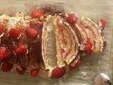 Gateau roulé aux fraises et chantilly au mascarpone pour le concours de Laurence