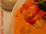 Crevettes au curry rouge