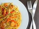 Linguine aux légumes et crevettes