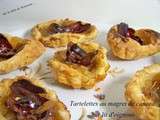 Tartelettes au magret de canard sur lit d'oignons