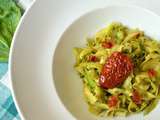 Tagliatelle de courgettes au pesto/tomates séchées