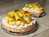 Tarte dacquoise aux fruits exotiques