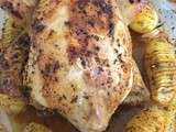 Poulet fermier rôti au citron et à l'ail