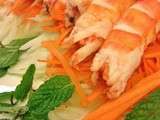 Salade de concombre vert aux crevettes