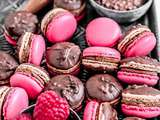 Macarons framboise et chocolat rocher