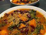 Soupe de haricots rouges patate douce et Kale