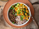 Curry de lentilles vertes et légumes