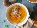 Soupe de butternut et lentilles corail au lait de coco