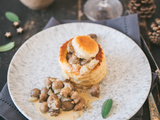 Vol au vent aux champignons sauce foie gras