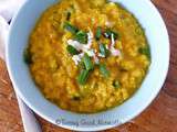 Dhal de lentilles corail aux oignons nouveaux et noix de coco #vegan