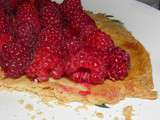 Dessert : Tarte aux framboises du jardin