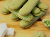 Langues de chat au thé matcha et chocolat blanc de Philippe Conticini